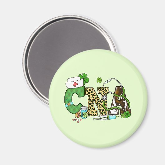 Gecertificeerde verpleegassistent St. Patrick's Magneet (Voorkant / Achterkant)