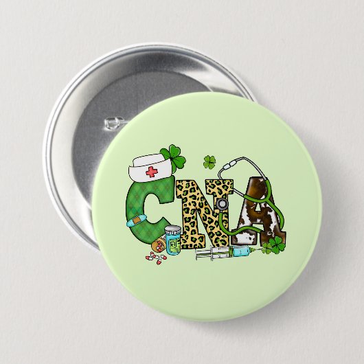 Gecertificeerde verpleegassistent St. Patrick's Ronde Button 7,6 Cm (Voorkant /achterkant)