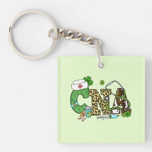 Gecertificeerde verpleegassistent St. Patrick's Sleutelhanger (Voorkant)