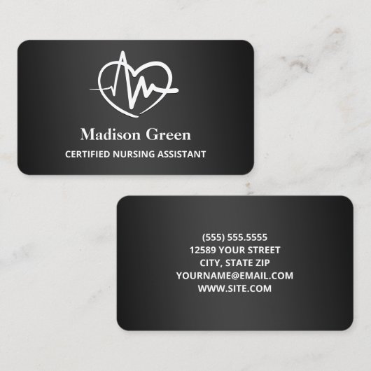 Gecertificeerde verpleegassistent visitekaartje (Voorkant / Achterkant)