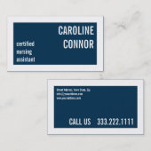 Gecertificeerde verpleegkundig assistent Blauw & W Visitekaartje (Voorkant / Achterkant)