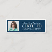 Gecertificeerde verpleegkundig assistent Blauw Wit Mini Visitekaartje (Voorkant)