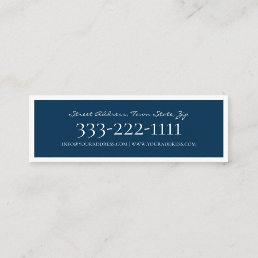 Gecertificeerde verpleegkundig assistent Blauw Wit Mini Visitekaartje (Achterkant)