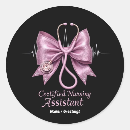 Gecertificeerde verpleegkundig assistent CNA Coque Ronde Sticker (Voorkant)