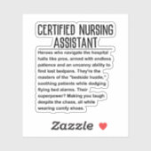 Gecertificeerde verpleegkundige assistent sticker (Vel)
