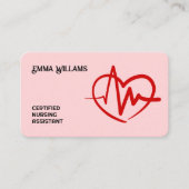 🩺 gecertificeerde verpleegkundige assistent visitekaartje (Voorkant)