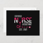 Gecertificeerde verpleegkundige Est 2021 CNA-verpl Aankondigingskaart (Voorkant / Achterkant)