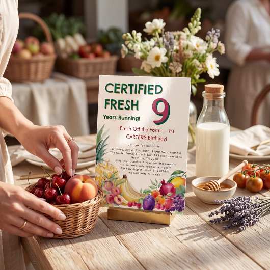 Gecertificeerde Verse Fruitboerderij 9e Verjaardag Kaart