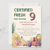 Gecertificeerde Verse Fruitboerderij 9e Verjaardag Kaart (Voorkant)
