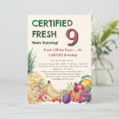 Gecertificeerde Verse Fruitboerderij 9e Verjaardag Kaart (Staand voorkant)