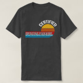 Gecertificeerde werktuigkundigen retro job ti t-shirt (Design voorkant)