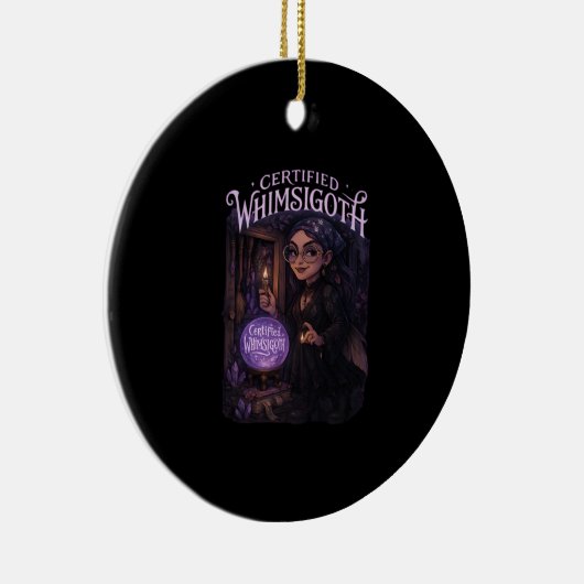 Gecertificeerde Whimsigoth Witch Broom Closet Clas Keramisch Ornament (Rechts)