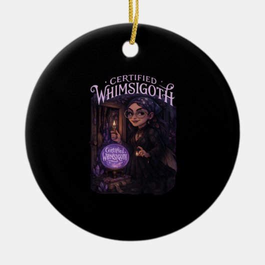 Gecertificeerde Whimsigoth Witch Broom Closet Clas Keramisch Ornament (Voorkant)
