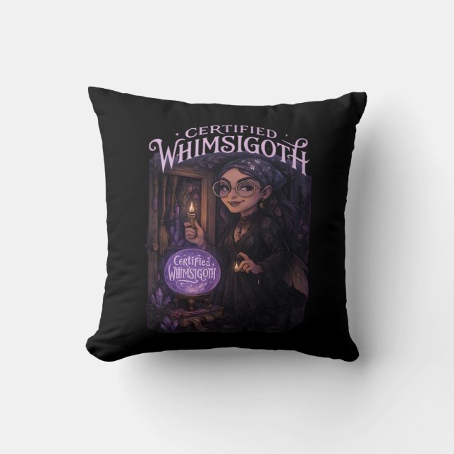Gecertificeerde Whimsigoth Witch Broom Closet Clas Kussen (Voorkant)