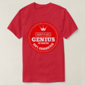 Gecertificeerde Wiskunde Genius TShirt (Design voorkant)