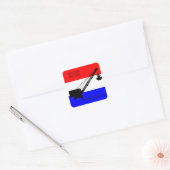GECERTIFICEERDE WRIJVINGSKRAAN OPERATOR PATRIOTIC VIERKANTE STICKER (Envelop)
