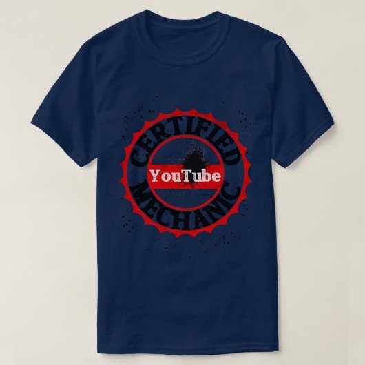 Gecertificeerde YouTube-mechanica T-shirt (Design voorkant)
