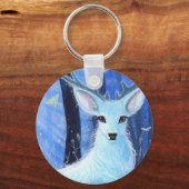 "Gechanteerd door Moonlight" White Stag Keyring Sleutelhanger (Voorkant)