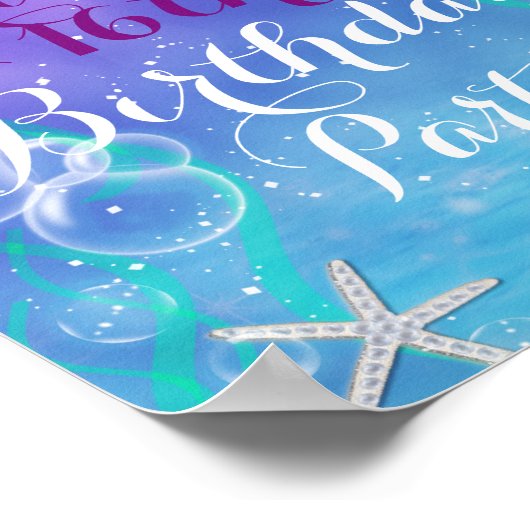 Gechanteerd onder het Zee Beach Welcome Table Sign Poster (Hoek)