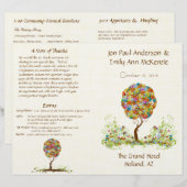 Gechanteerde bosboom in Bloom Wedding Programme (Voorkant / Achterkant)