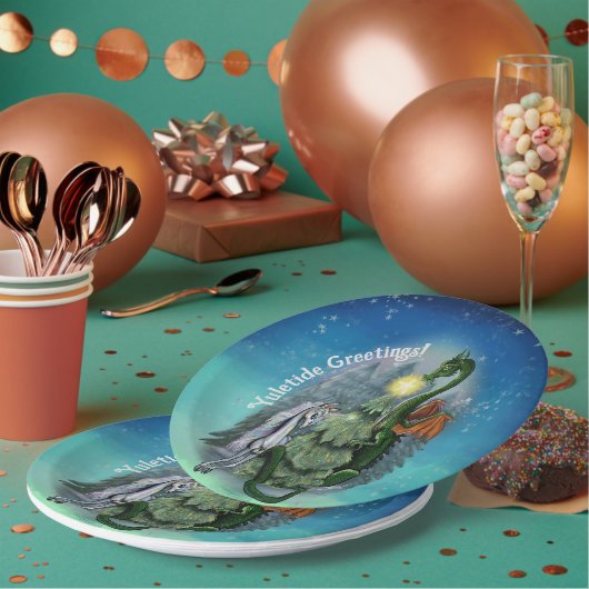 Gechanteerde kerstboom papieren bordje (Multi)