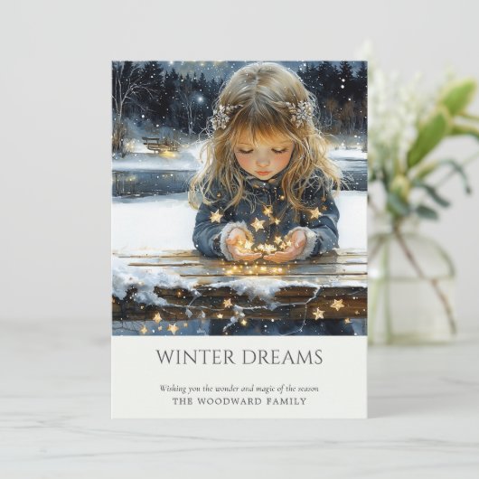 Gechanteerde Kerstmis Feestdagenkaart (Staand voorkant)