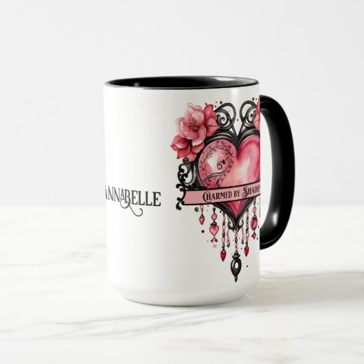 Gecharmeerd door Shadows Coffee Mok (Voorkant rechts)