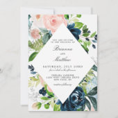 Gecharmeerde Waterverf Floral bruiloft uitnodiging (Voorkant)