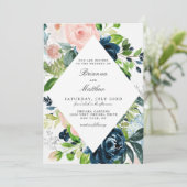 Gecharmeerde Waterverf Floral bruiloft uitnodiging (Staand voorkant)