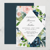 Gecharmeerde Waterverf Floral bruiloft uitnodiging (Voorkant / Achterkant)