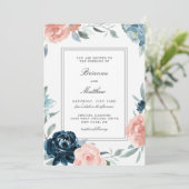 Gecharmeerde Waterverf Floral bruiloft uitnodiging (Staand voorkant)