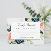 Gecharmeerde Waterverf Floral Wedding Response Kaa RSVP Kaartje (Staand voorkant)