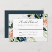 Gecharmeerde Waterverf Floral Wedding Response Kaa RSVP Kaartje (Voorkant / Achterkant)