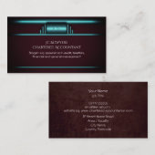 Gecharterde accountant - Art Deco Blue op maroon Visitekaartje (Voorkant / Achterkant)