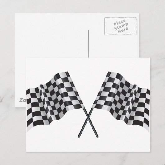 gecheckte cross-flags briefkaart (Voorkant / Achterkant)