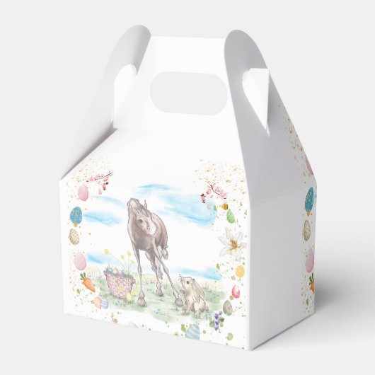 Gechenkverpackung Ostermotiv mit Pferd und Hase Bedankdoosjes (Achterkant)