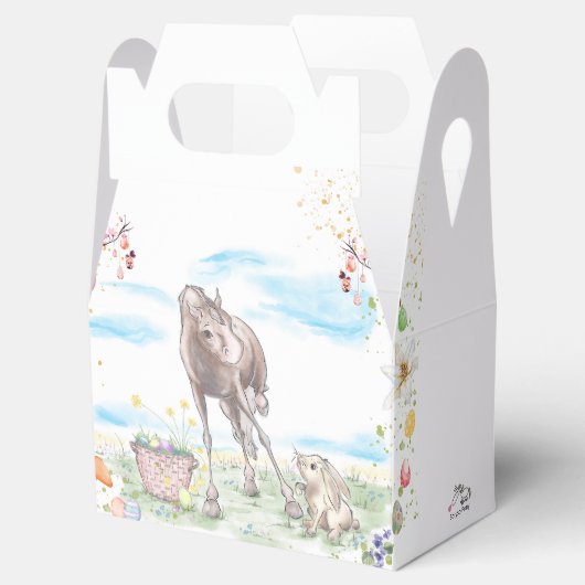 Gechenkverpackung Ostermotiv mit Pferd und Hase Bedankdoosjes (Geopend)