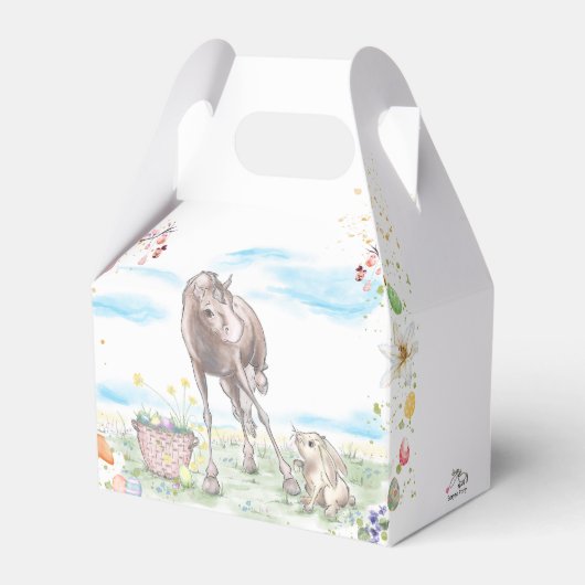 Gechenkverpackung Ostermotiv mit Pferd und Hase Bedankdoosjes (Voorkant Zijde)