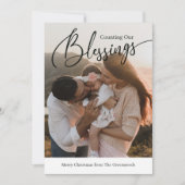 Gecijferde Zegeningen Religieuze Kerst Foto Kaart (Voorkant)