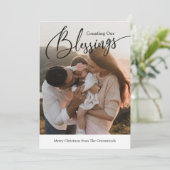 Gecijferde Zegeningen Religieuze Kerst Foto Kaart (Staand voorkant)