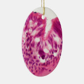 Gecilieerd epitheel onder de microscoop. keramisch ornament (Rechts)