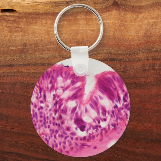 Gecilieerd epitheel onder de microscoop. sleutelhanger (Voorkant)