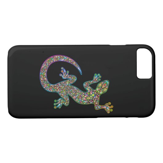 Geck Gecko Psychedelic Design iPhone 7 hoesje (Achterkant (Horizontaal))