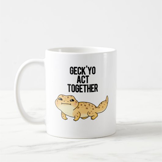 Geck Yo Act Together Funny Gecko Pun Koffiemok (Links)