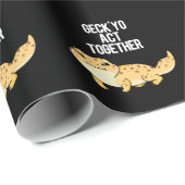 Geck You Act Samen Grappig Gecko Pun Dark BG Cadeaupapier (Rol Hoek)