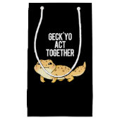 Geck You Act Samen Grappig Gecko Pun Dark BG Klein Cadeauzakje (Voorkant)