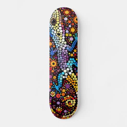 Gecko - Aboriginal stijl - Skateboard Deck (Voorkant)