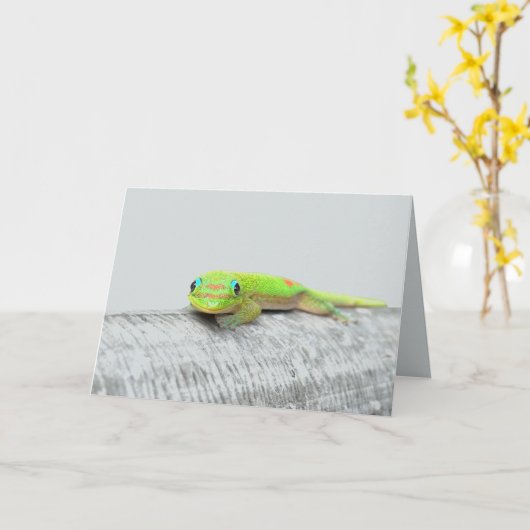Gecko-allround wenskaart kaart (Gele Bloem)