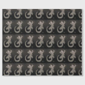 Gecko Black en White Wrapping Paper Cadeaupapier (Vlak)