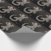 Gecko Black en White Wrapping Paper Cadeaupapier (Hoek)